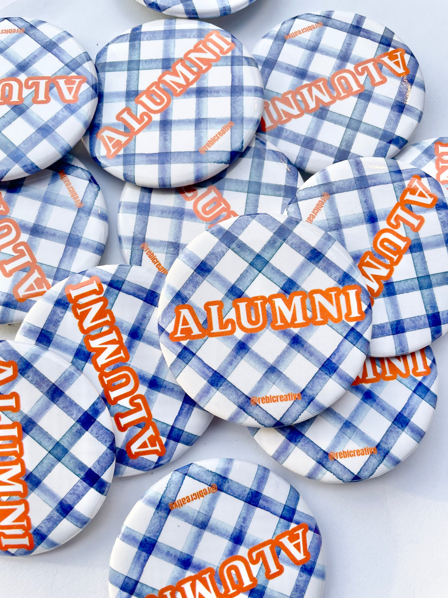 Alumni Gingham - Blue and Orange