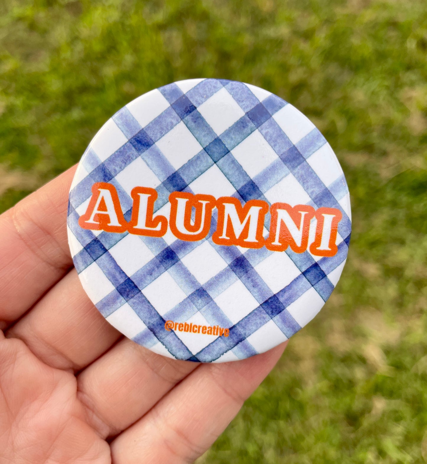 Alumni Gingham - Blue and Orange