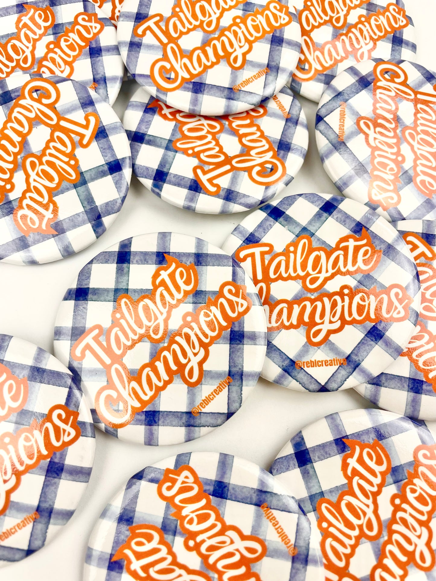 Tailgate Champions Gingham - Navy and Orange
