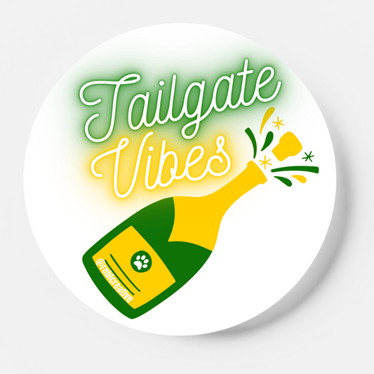 *Tailgate Vibes - Green and Yellow Paw Print