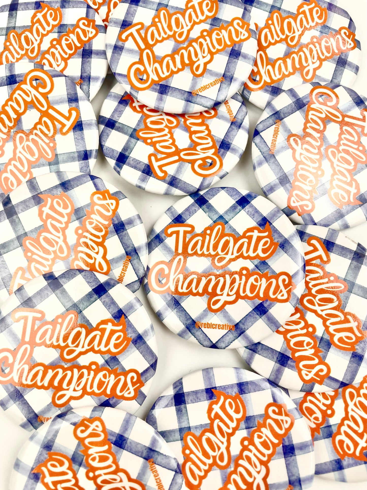 Tailgate Champions Gingham - Navy and Orange