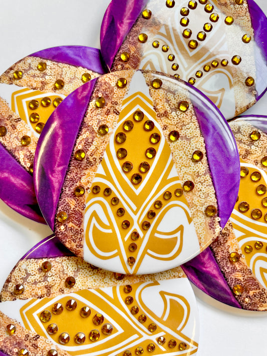 Rhinestoned Girls - Game Day Button