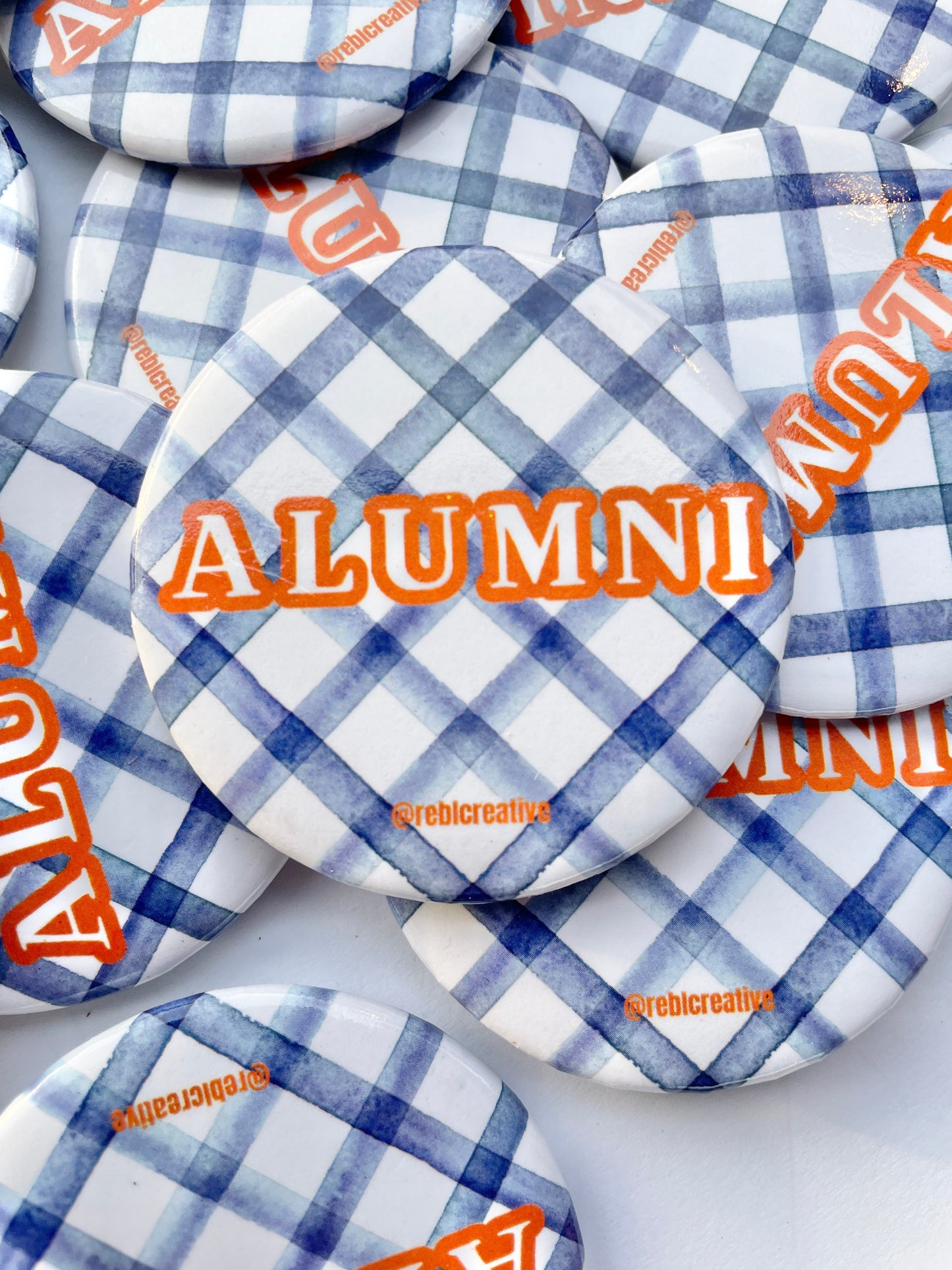 Alumni Gingham - Blue and Orange