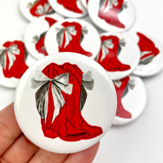 Bows and Boots - Black and Red