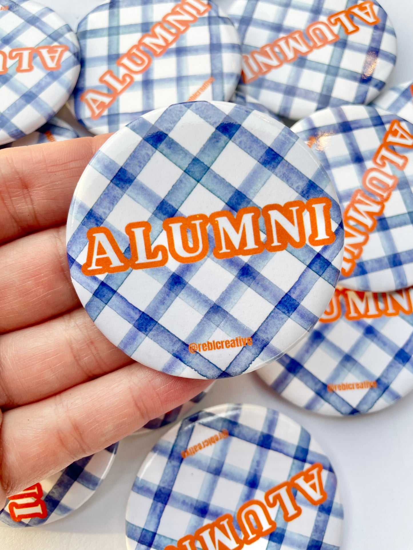 Alumni Gingham - Blue and Orange