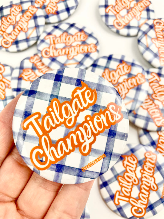 Tailgate Champions Gingham - Navy and Orange