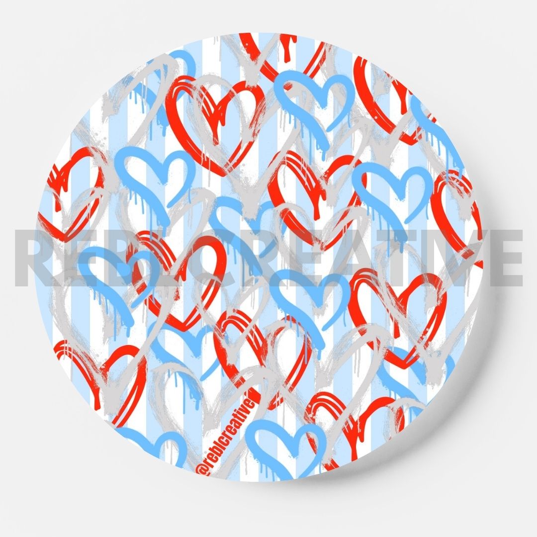 Team Hearts - Red and Light Blue