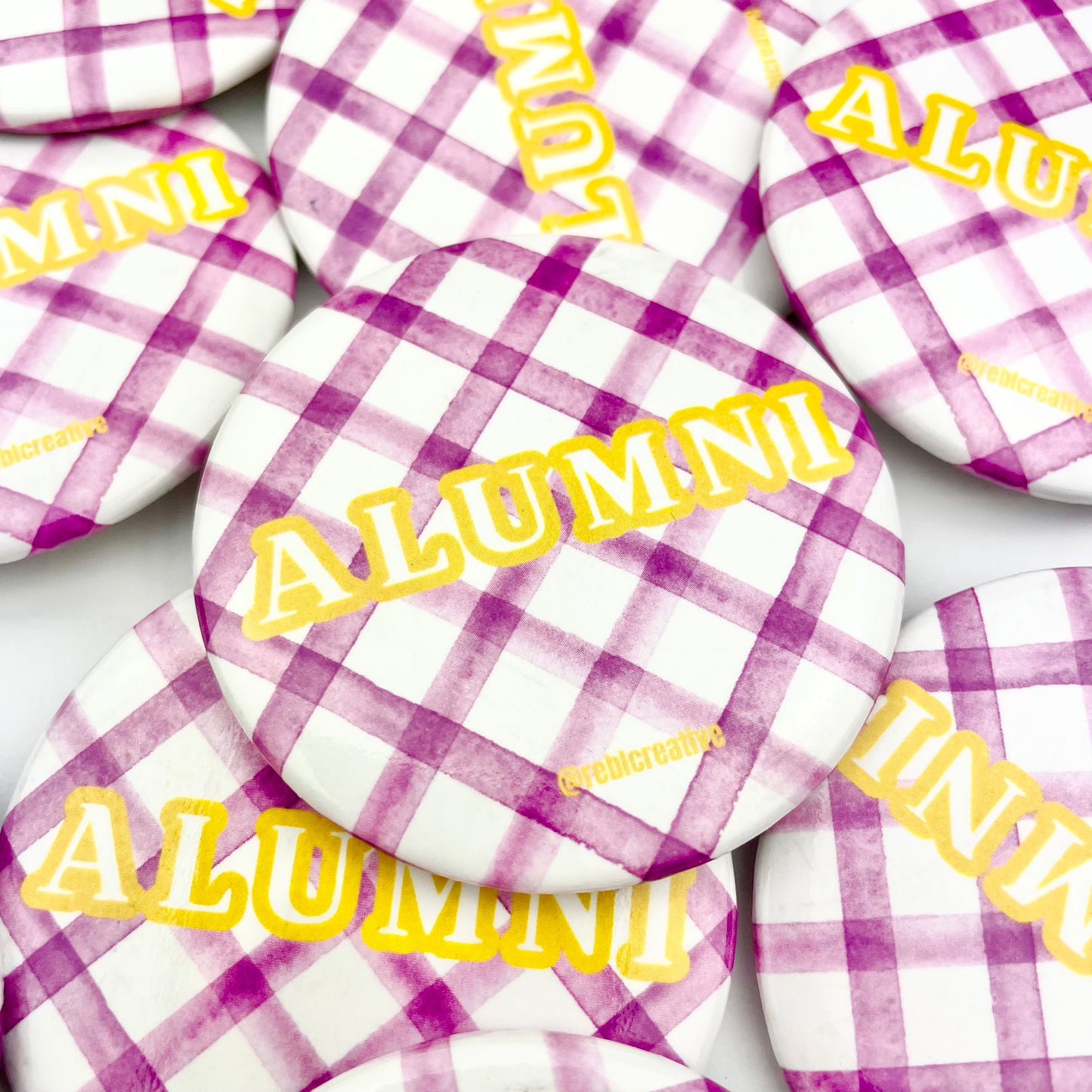 Alumni Gingham - Purple and Yellow