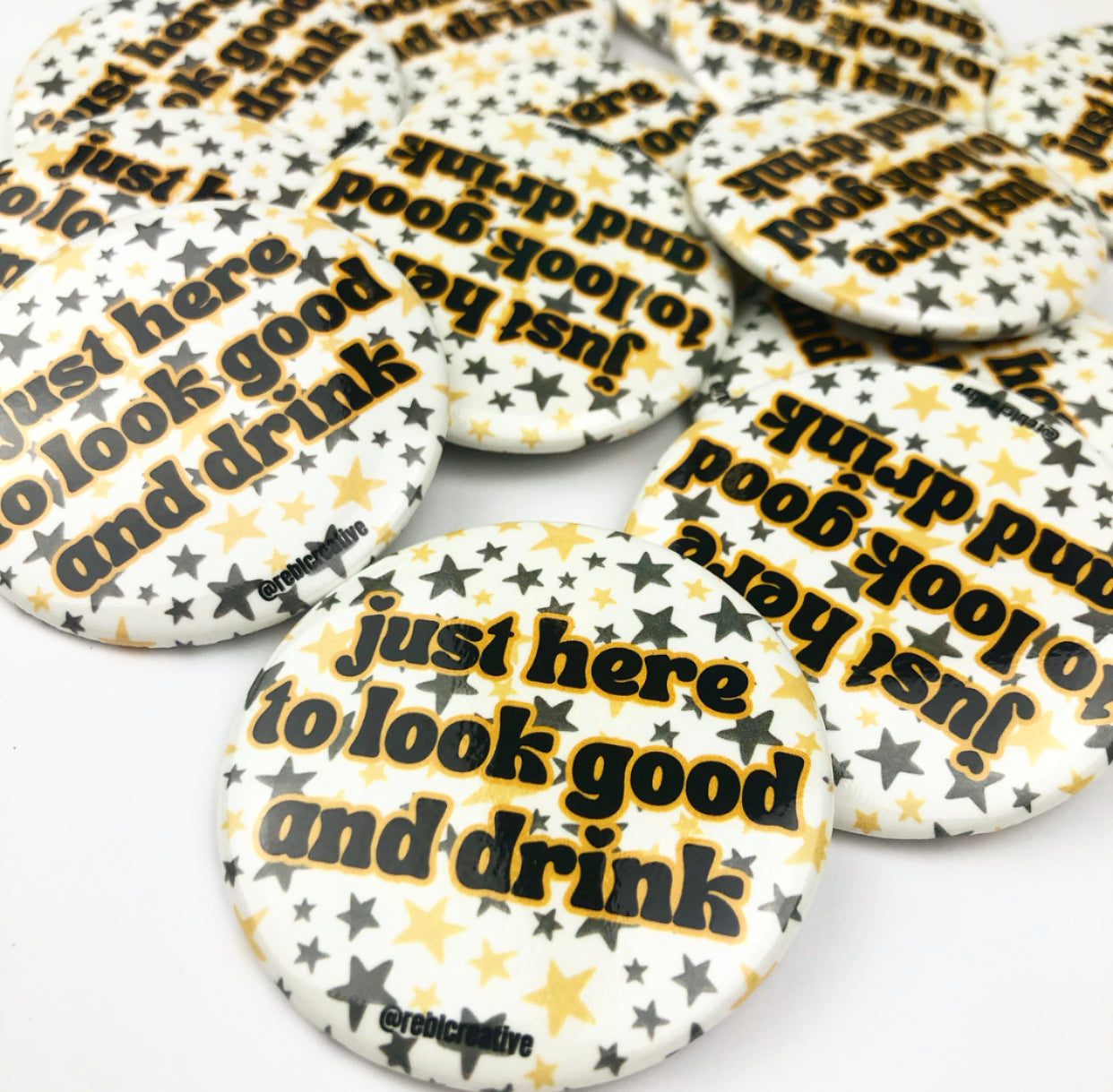 *Look Good & Drink Stars - Black/Gold