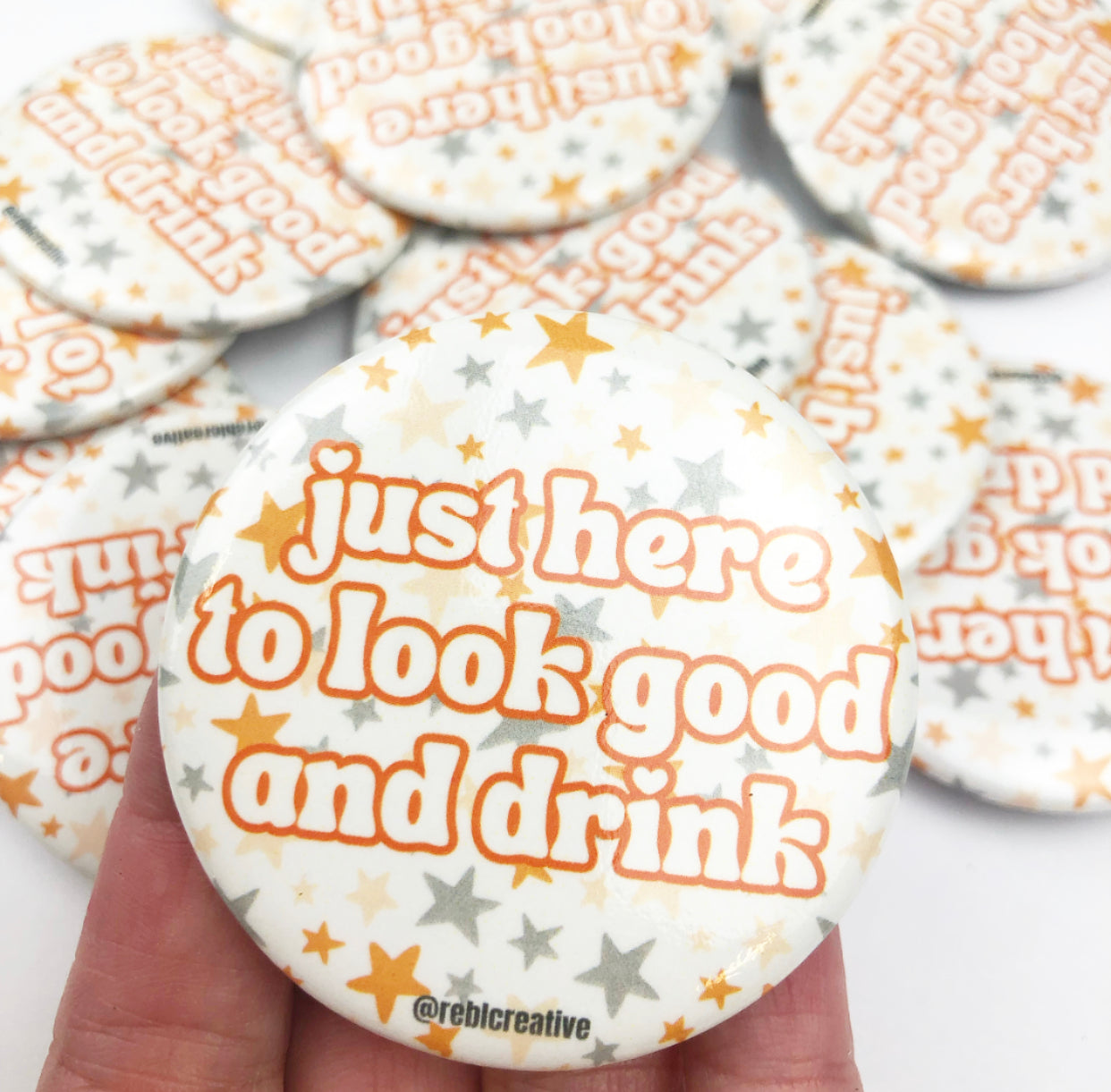 Look Good & Drink Stars - Orange/Grey
