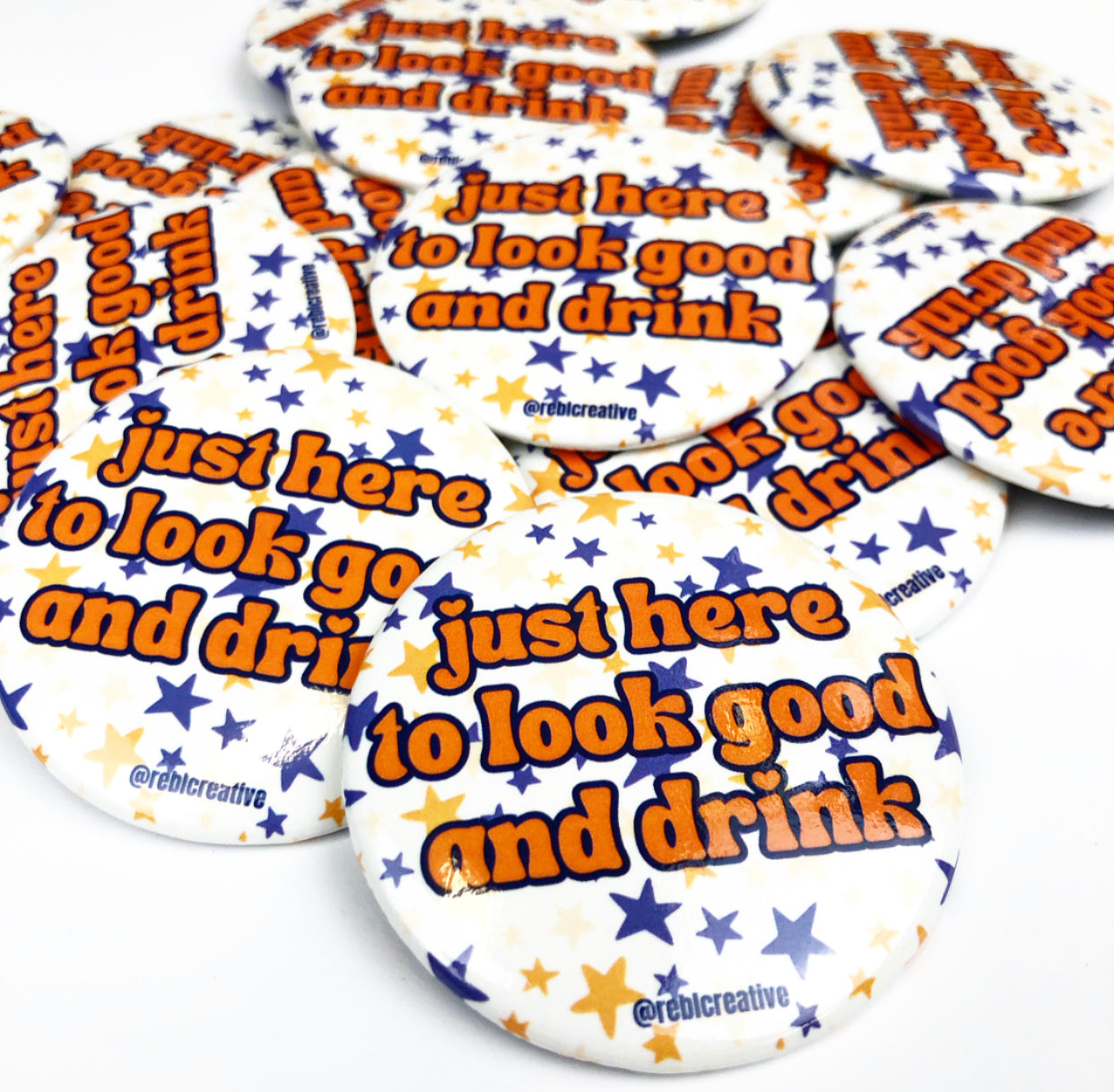 Look Good & Drink Stars - Navy/Orange