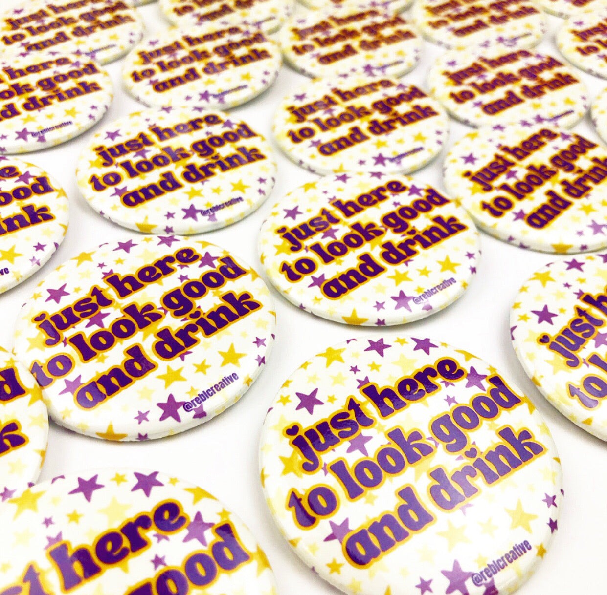 Look Good & Drink Stars - Purple/Gold