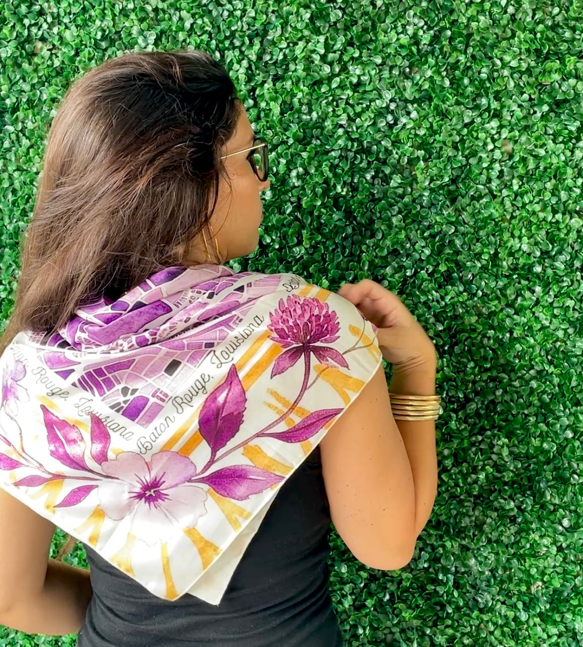 Baton Rouge Watercolor Map Scarf