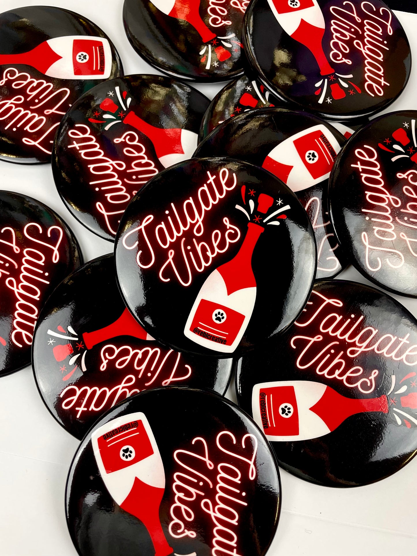 Tailgate Vibes - Red and Black Paw Print