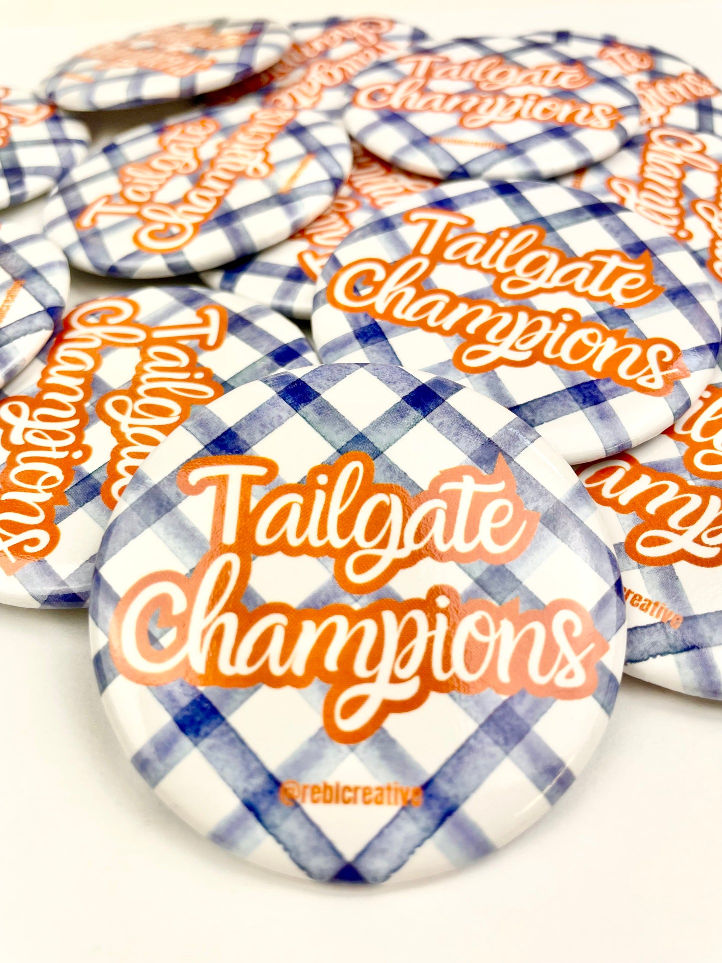 Tailgate Champions Gingham - Navy and Orange