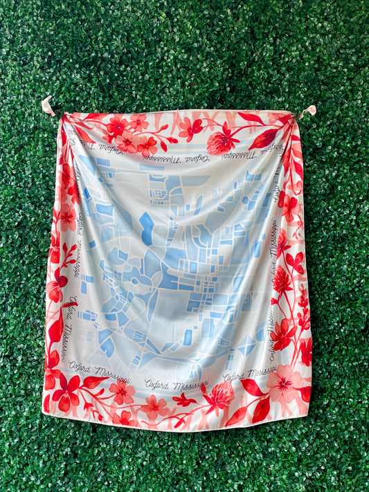 Oxford Mississippi Watercolor Map Scarf - *PRE-ORDER*