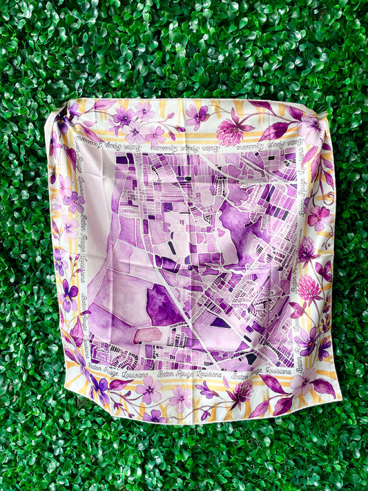 Baton Rouge Watercolor Map Scarf