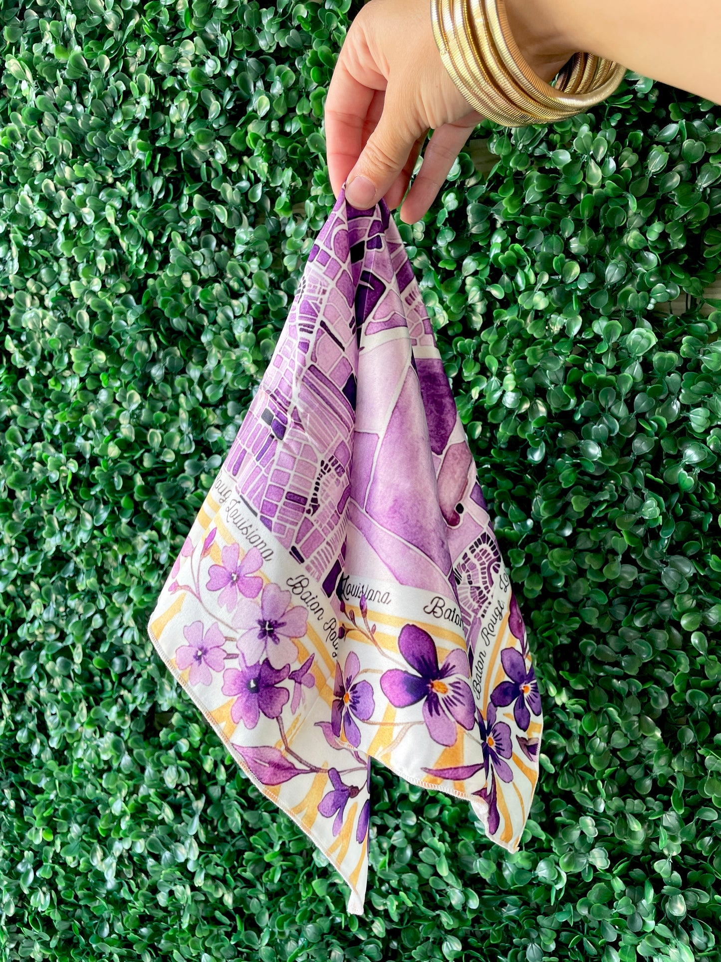 Baton Rouge Watercolor Map Scarf