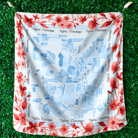 Oxford Mississippi Watercolor Map Scarf - *PRE-ORDER*