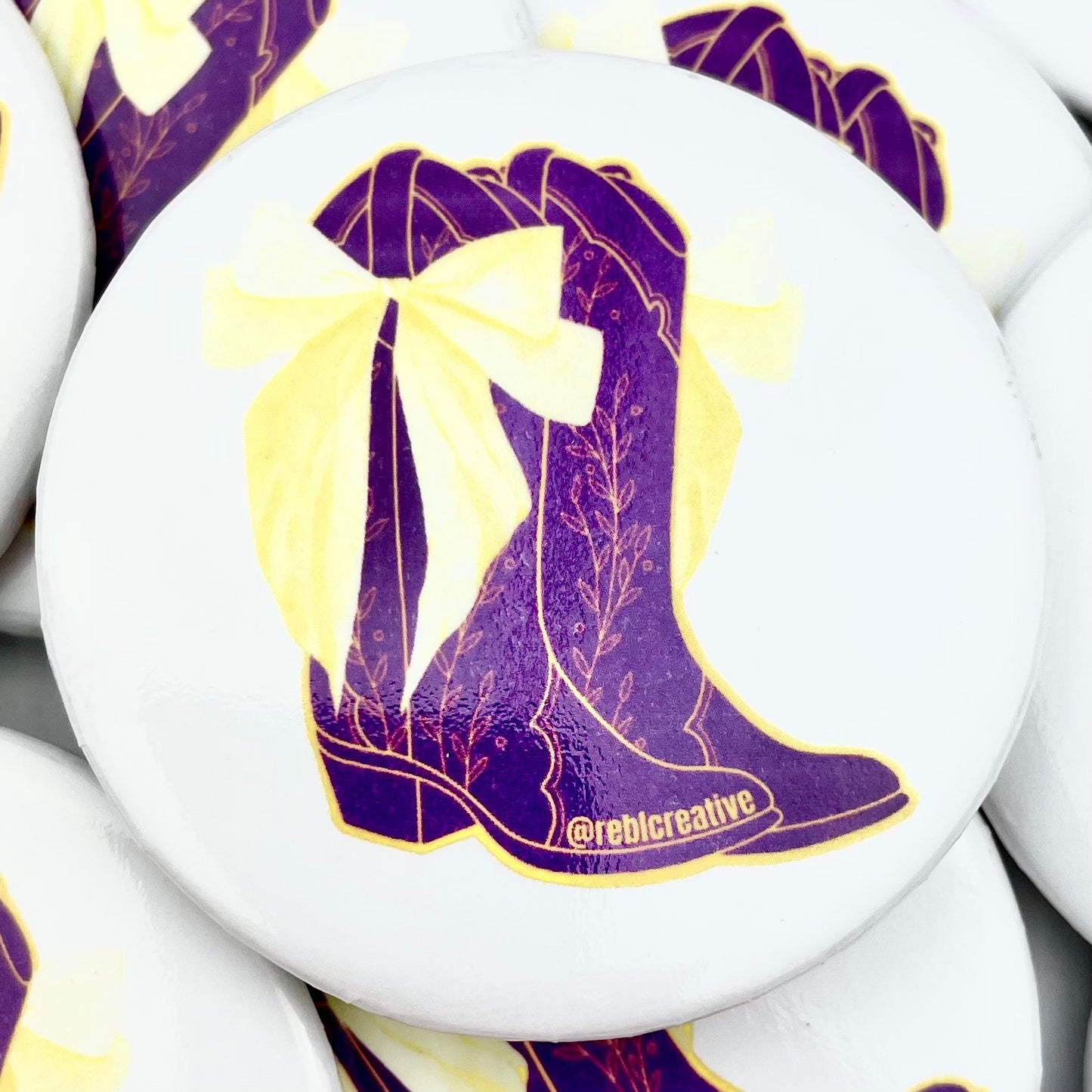 Bows and Boots - Purple and Yellow