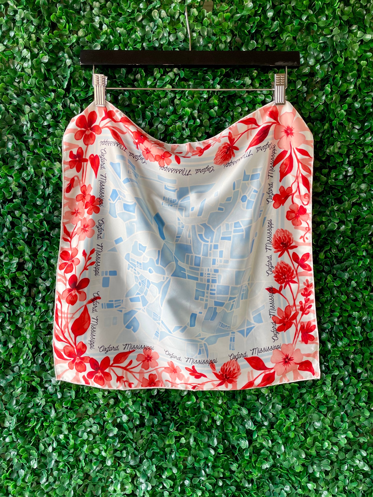 Oxford Mississippi Watercolor Map Scarf