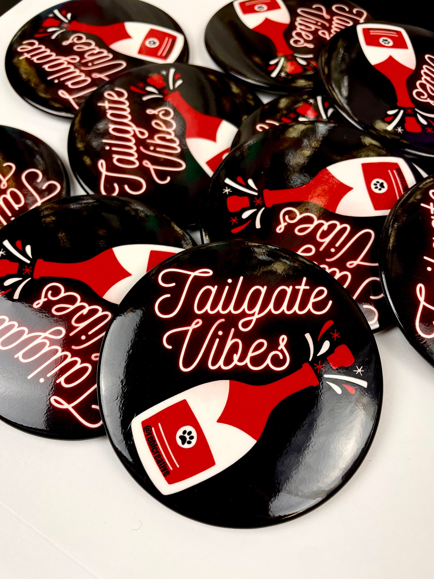 Tailgate Vibes - Red and Black Paw Print