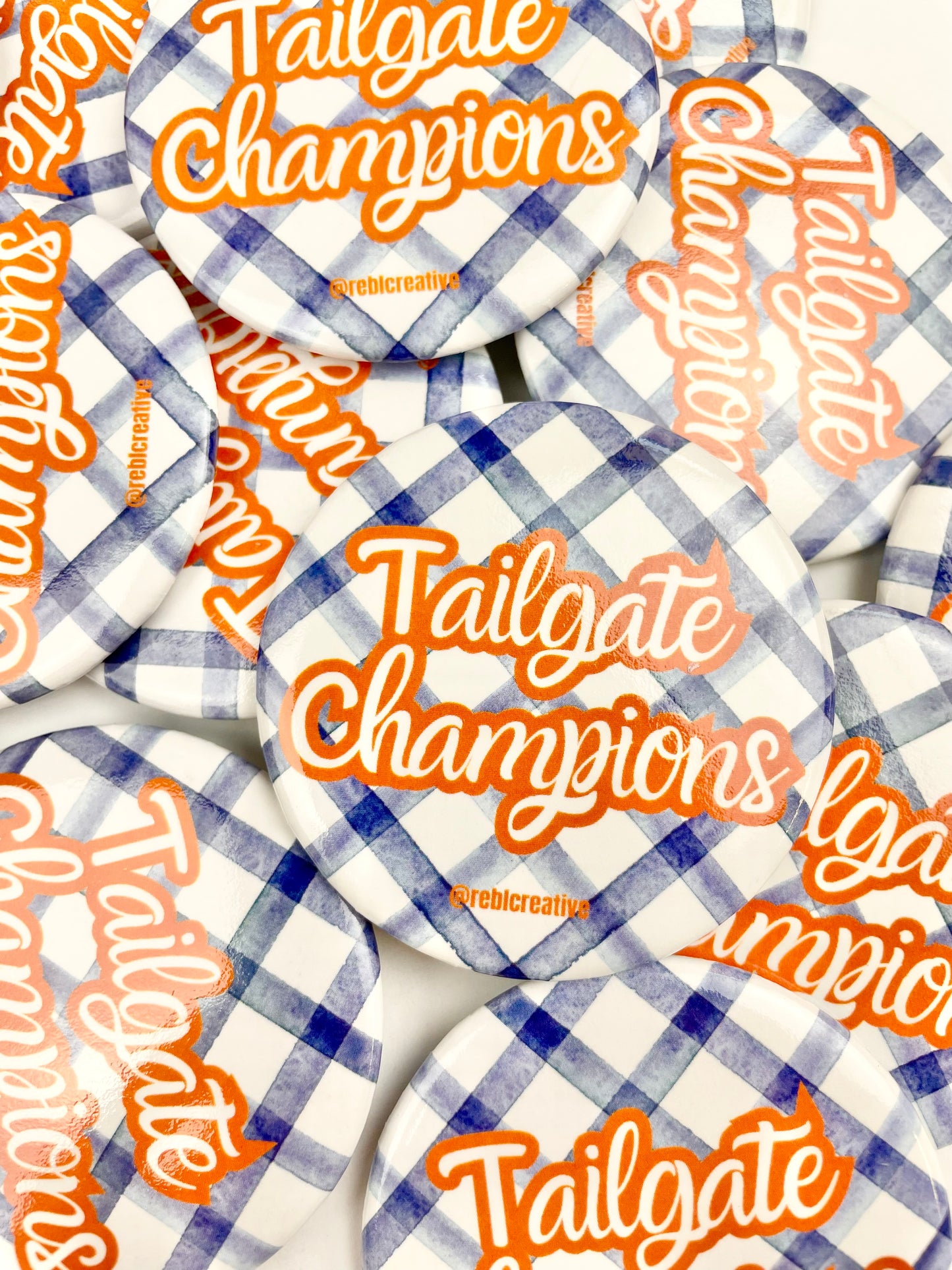 Tailgate Champions Gingham - Navy and Orange