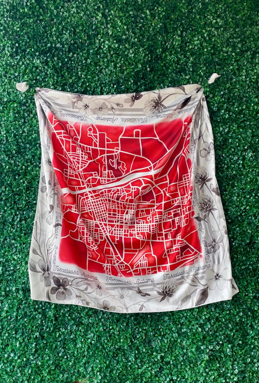 Tuscaloosa Alabama Watercolor Map Scarf - *PRE-ORDER*