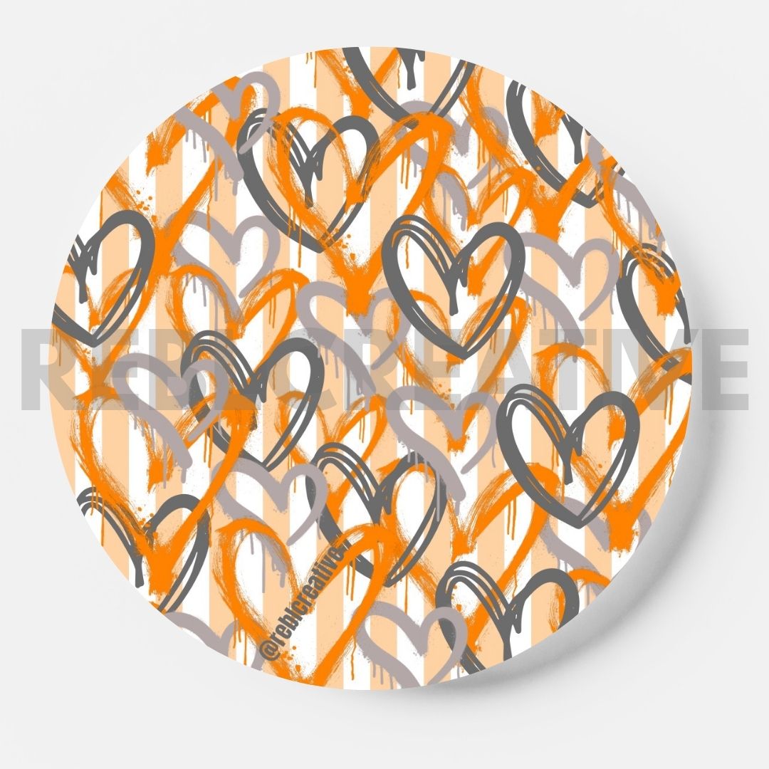 Team Hearts - Orange and Grey