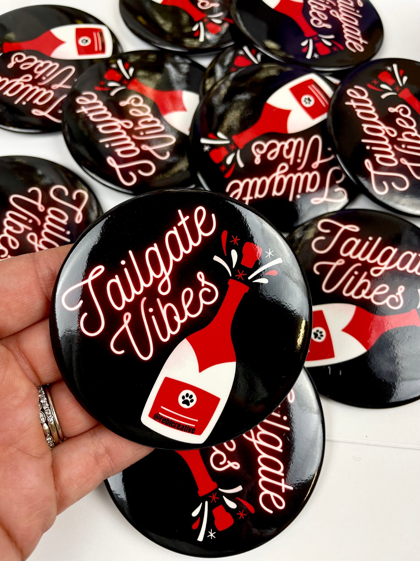 Tailgate Vibes - Red and Black Paw Print