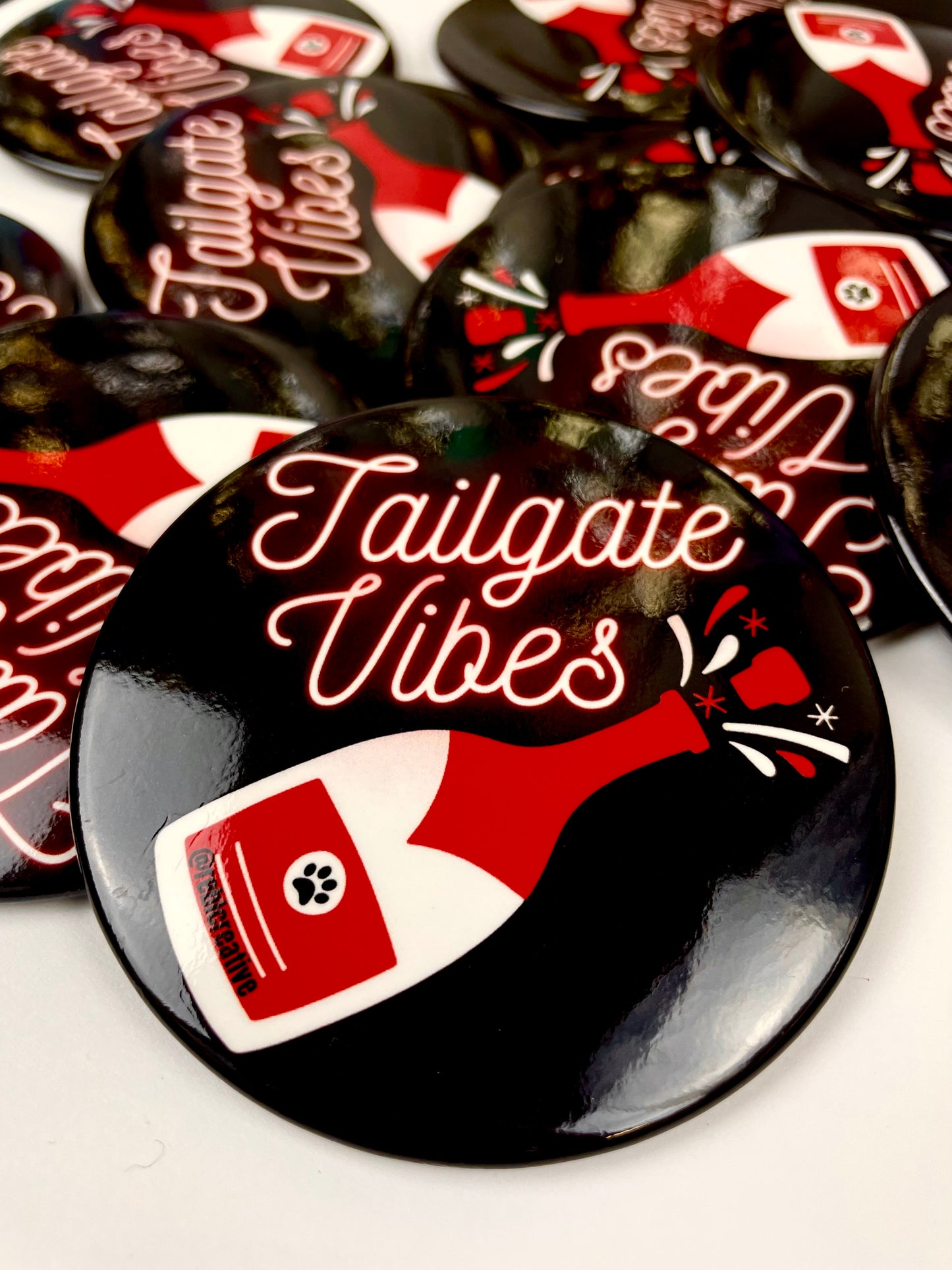 Tailgate Vibes - Red and Black Paw Print
