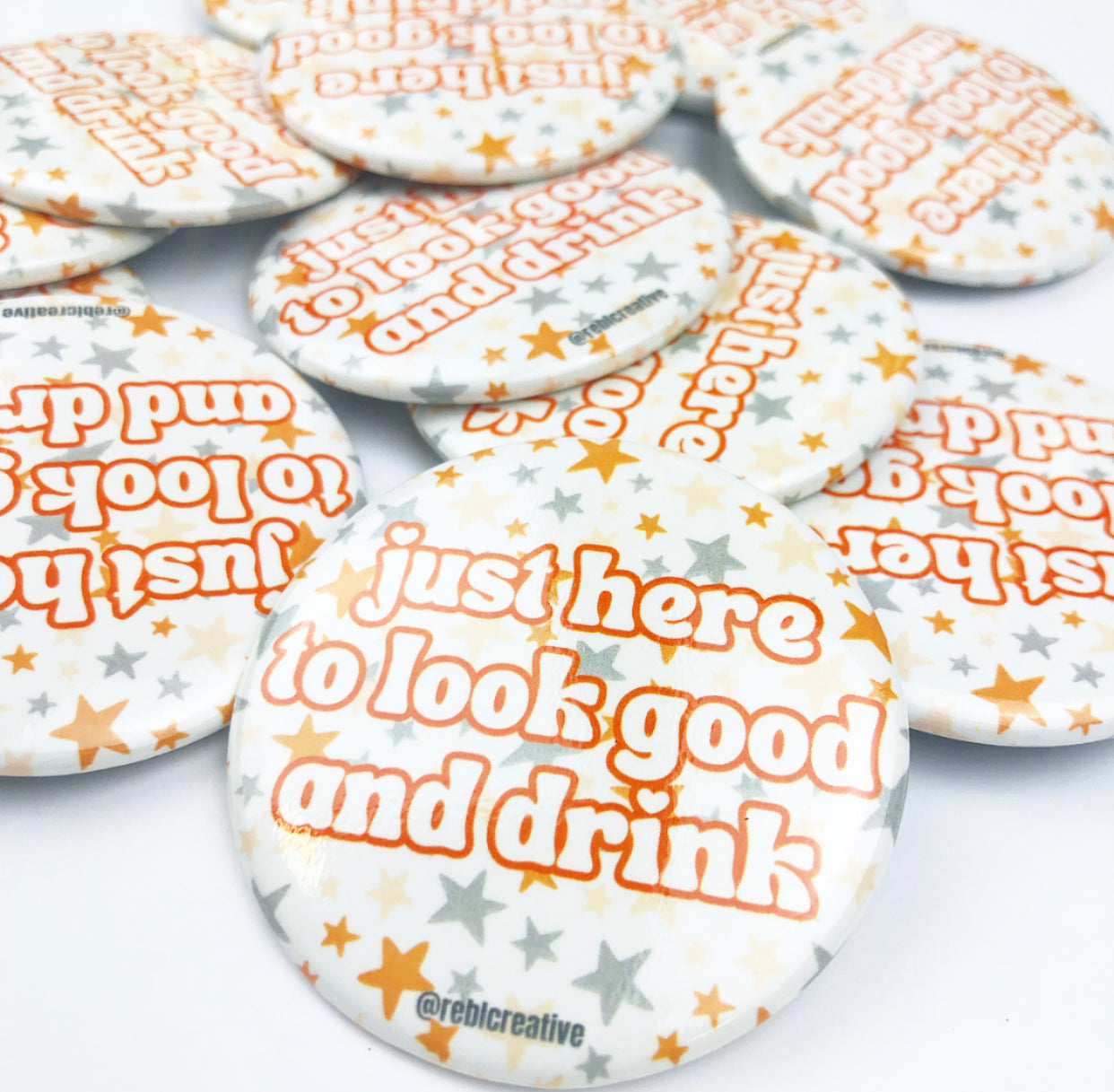 Look Good & Drink Stars - Orange/Grey