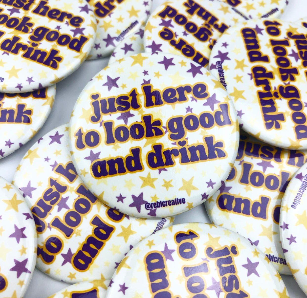 Look Good & Drink Stars - Purple/Gold