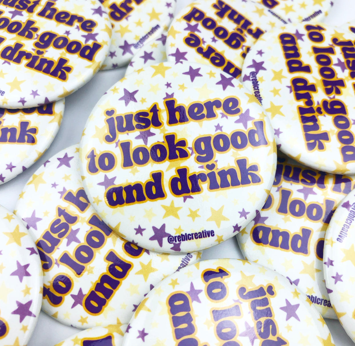 Look Good & Drink Stars - Purple/Gold