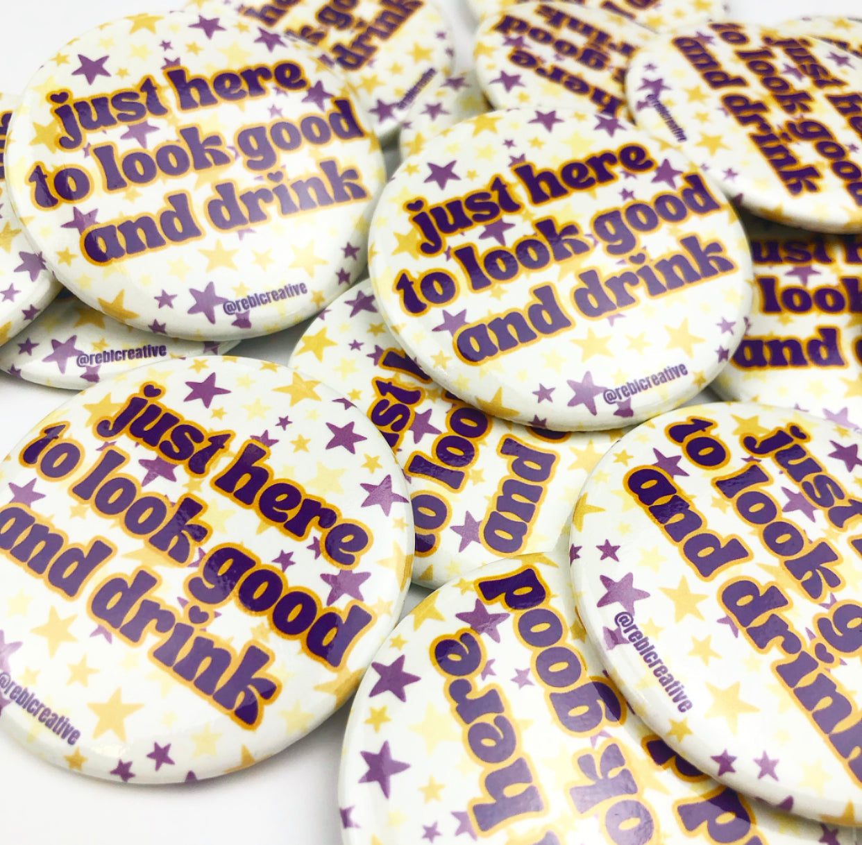 Look Good & Drink Stars - Purple/Gold
