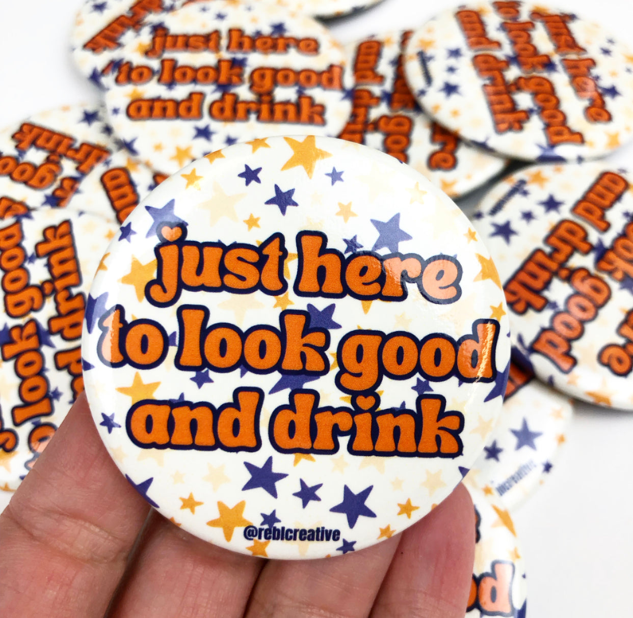 Look Good & Drink Stars - Navy/Orange