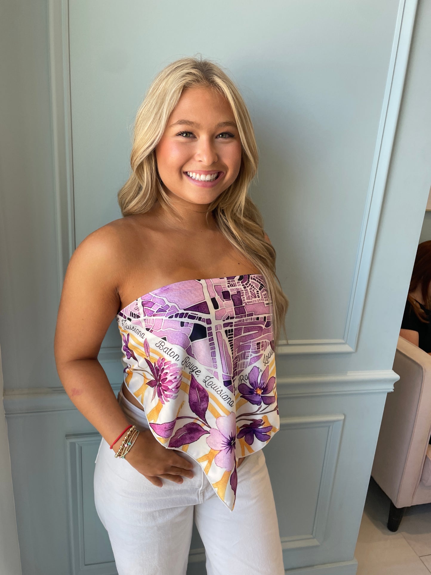 Baton Rouge Watercolor Map Scarf