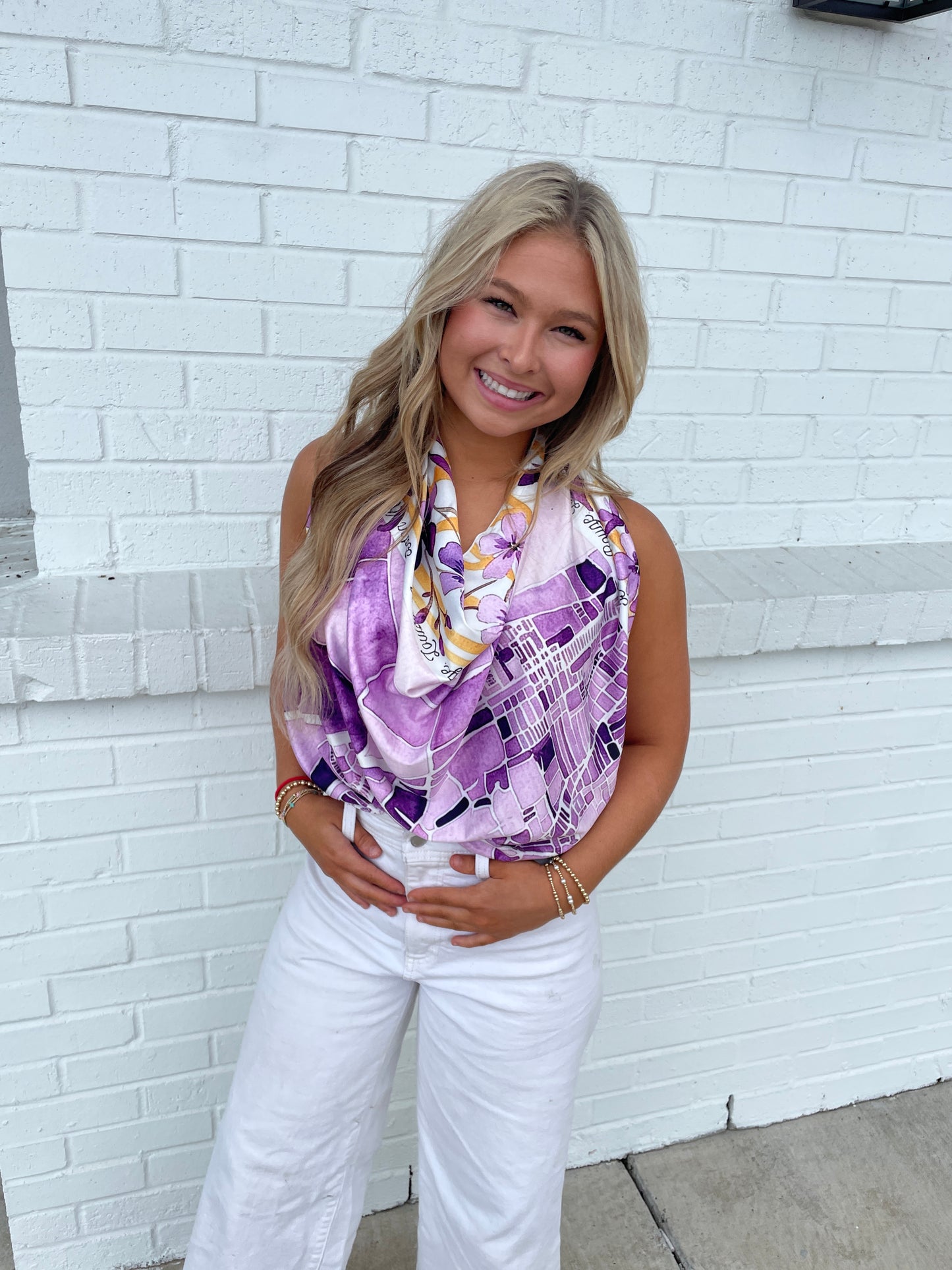 Baton Rouge Watercolor Map Scarf